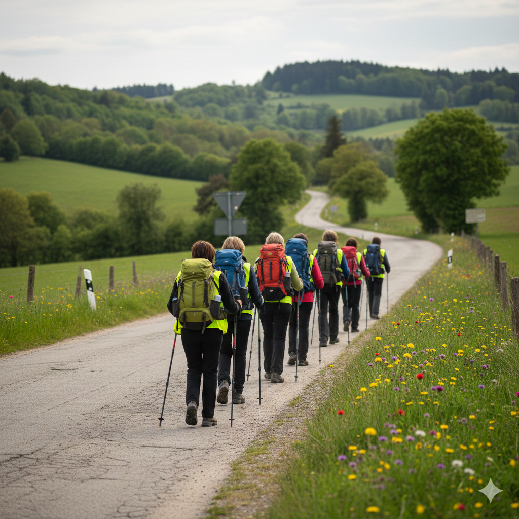 Randonneurs ou groupe de piétons visibles