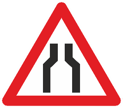 Rétrécissement de la chaussée de deux côtés