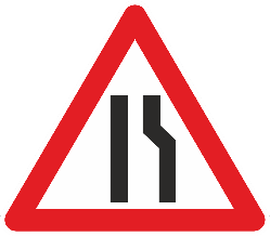 Rétrécissement de la chaussée à droite