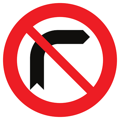 Interdiction de tourner à droite