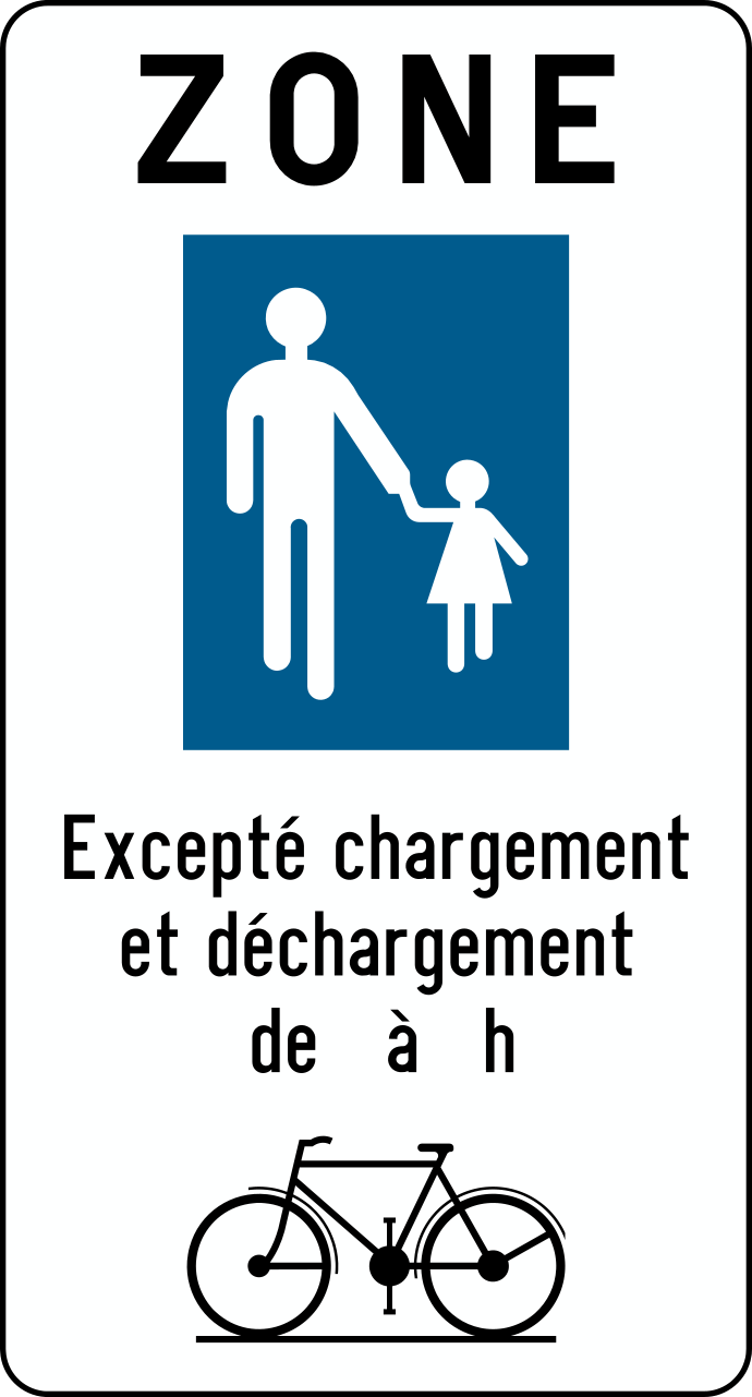 F103. Début d'une zone piétonne