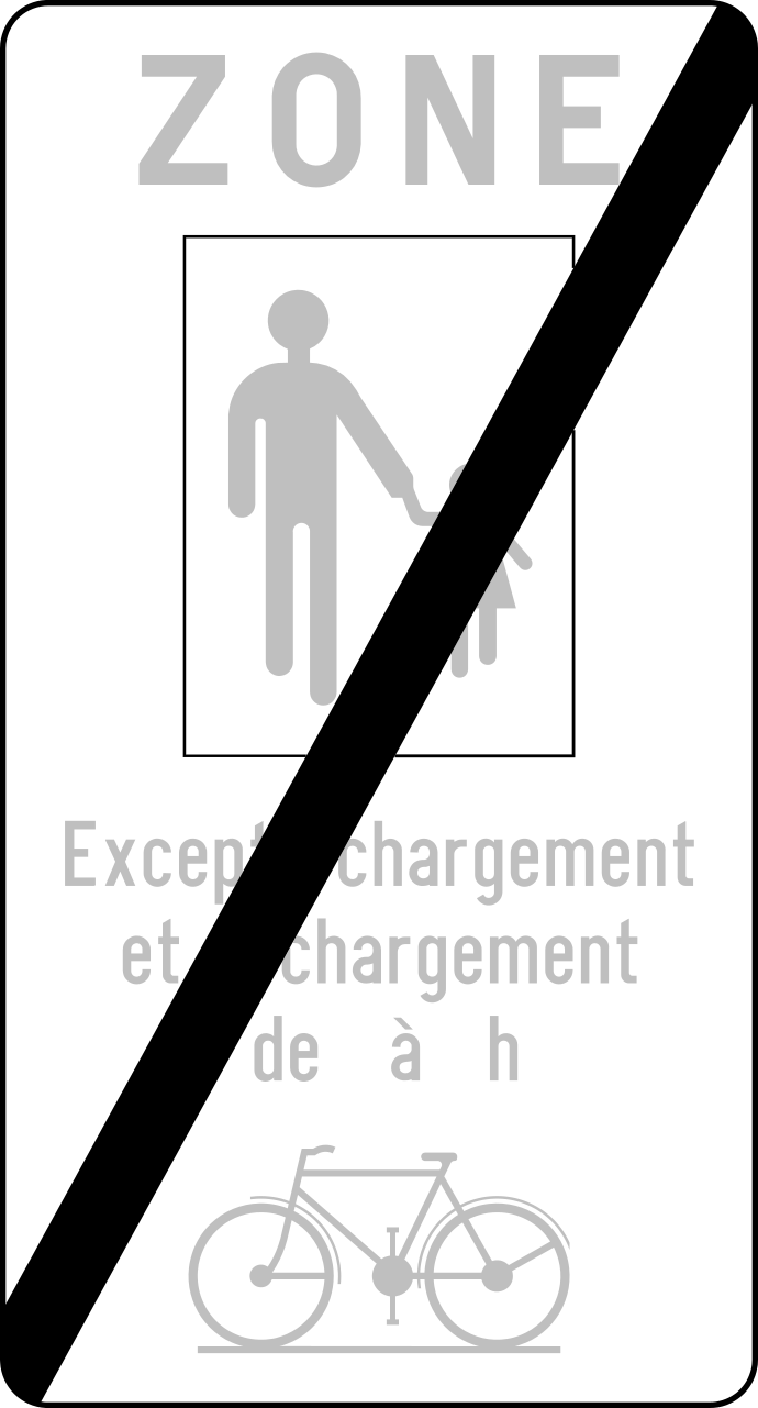 F105. Fin d'une zone piétonne