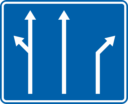 Flèches de sélection sur la chaussée