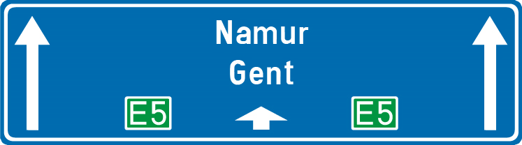 Choix d'une direction (flèches au-dessus des voies)