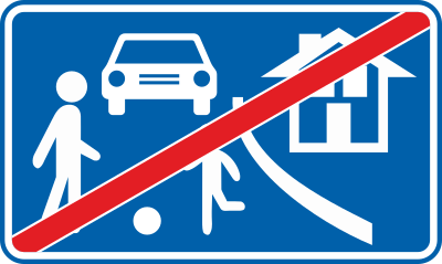 Fin d'une zone résidentielle