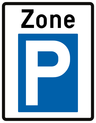 Début d'une zone de stationnement