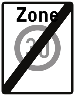 Fin d'une zone de vitesse 30 km/h