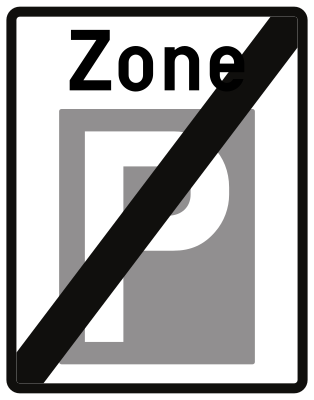 Fin d'une zone de stationnement